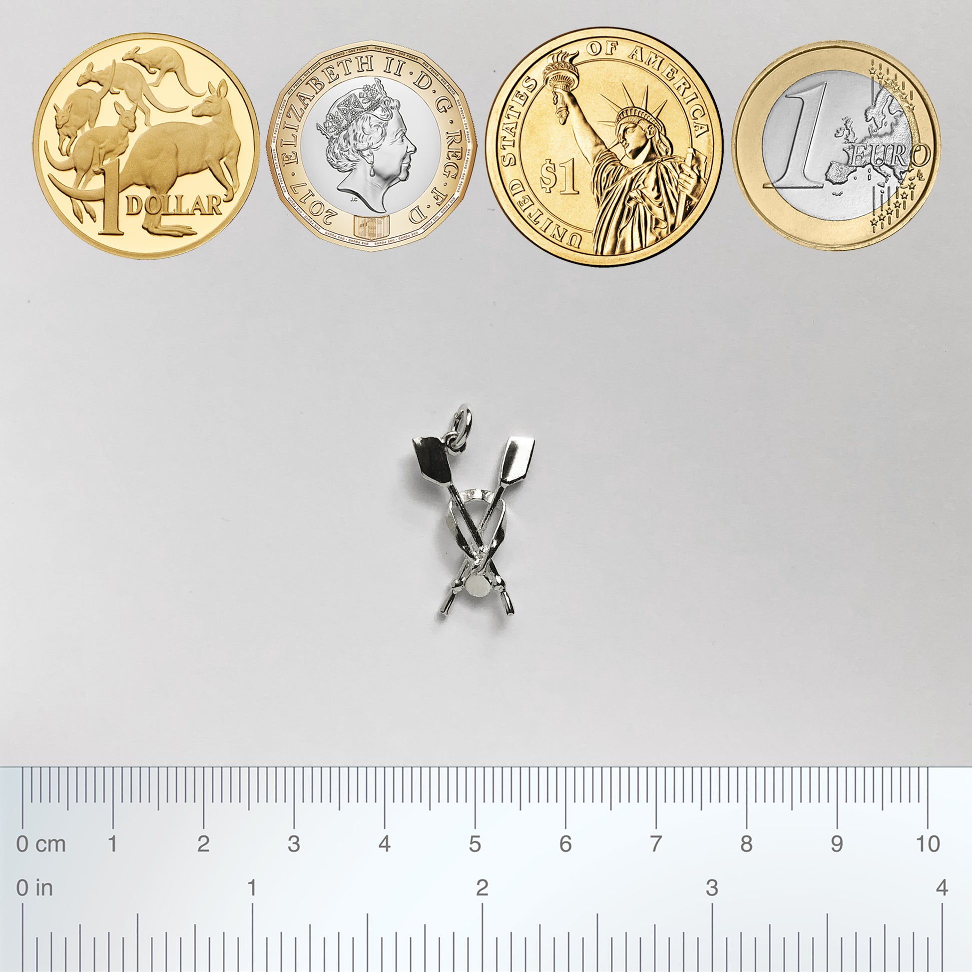 oars and medal charm