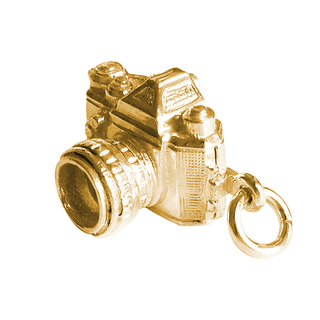 camera charm 14ct yellow gold