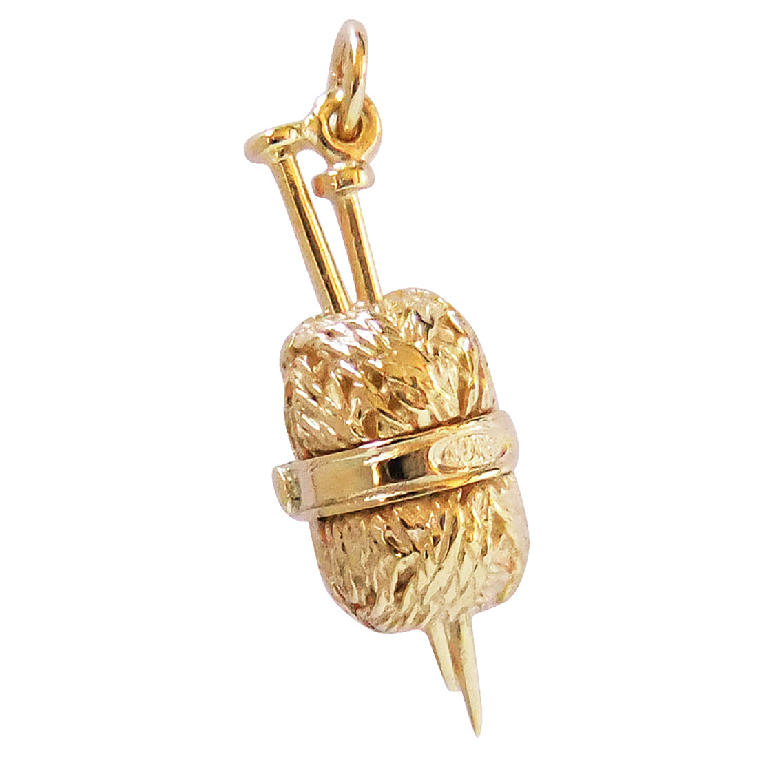 knitting charm 9ct yellow gold