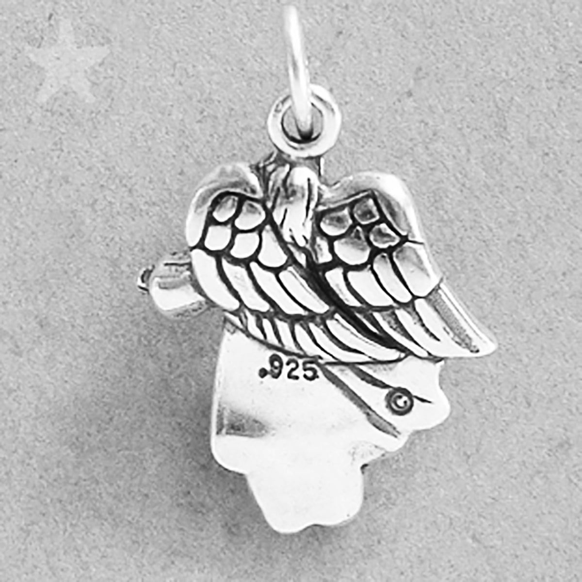 Sterling Silver Angel charm archangel Christmas Pendant