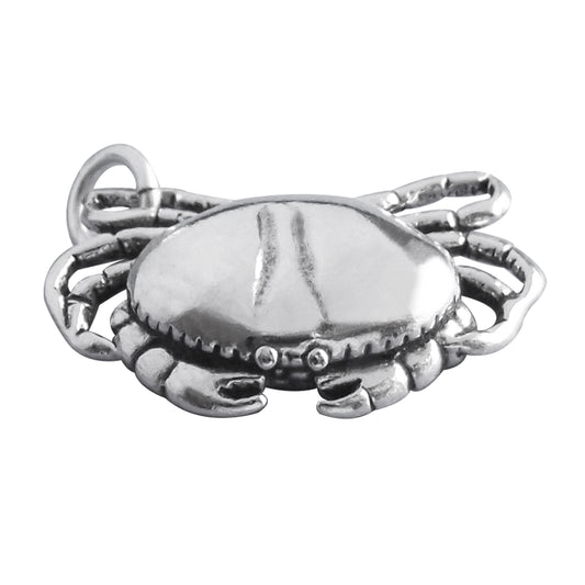 Crab Charm Sterling Silver Cancer Pendant