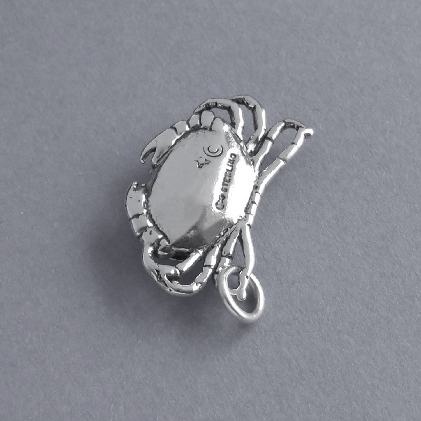 Crab Charm Sterling Silver Sea Life Pendant