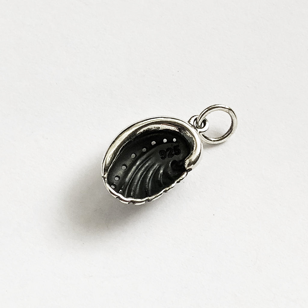 Sterling silver paua shell charm