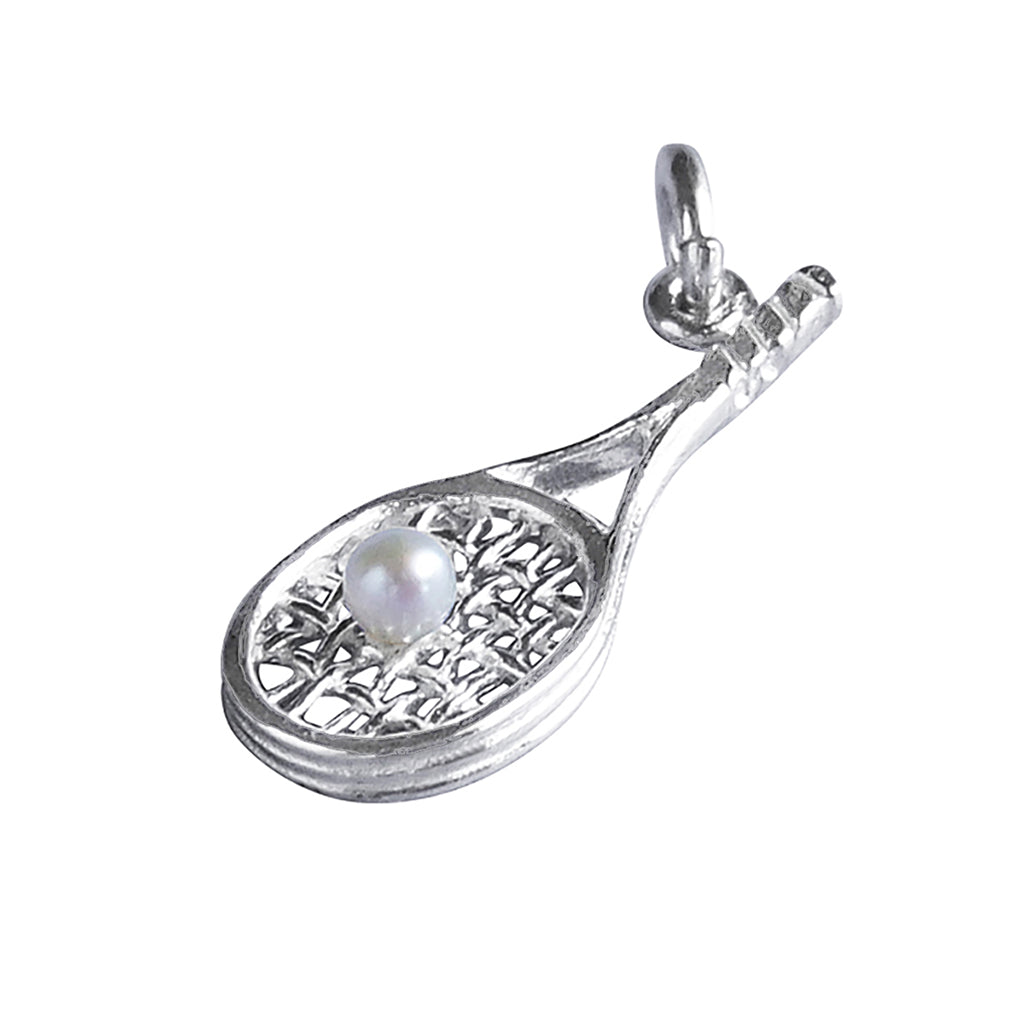 tennis racquet and pearl charm