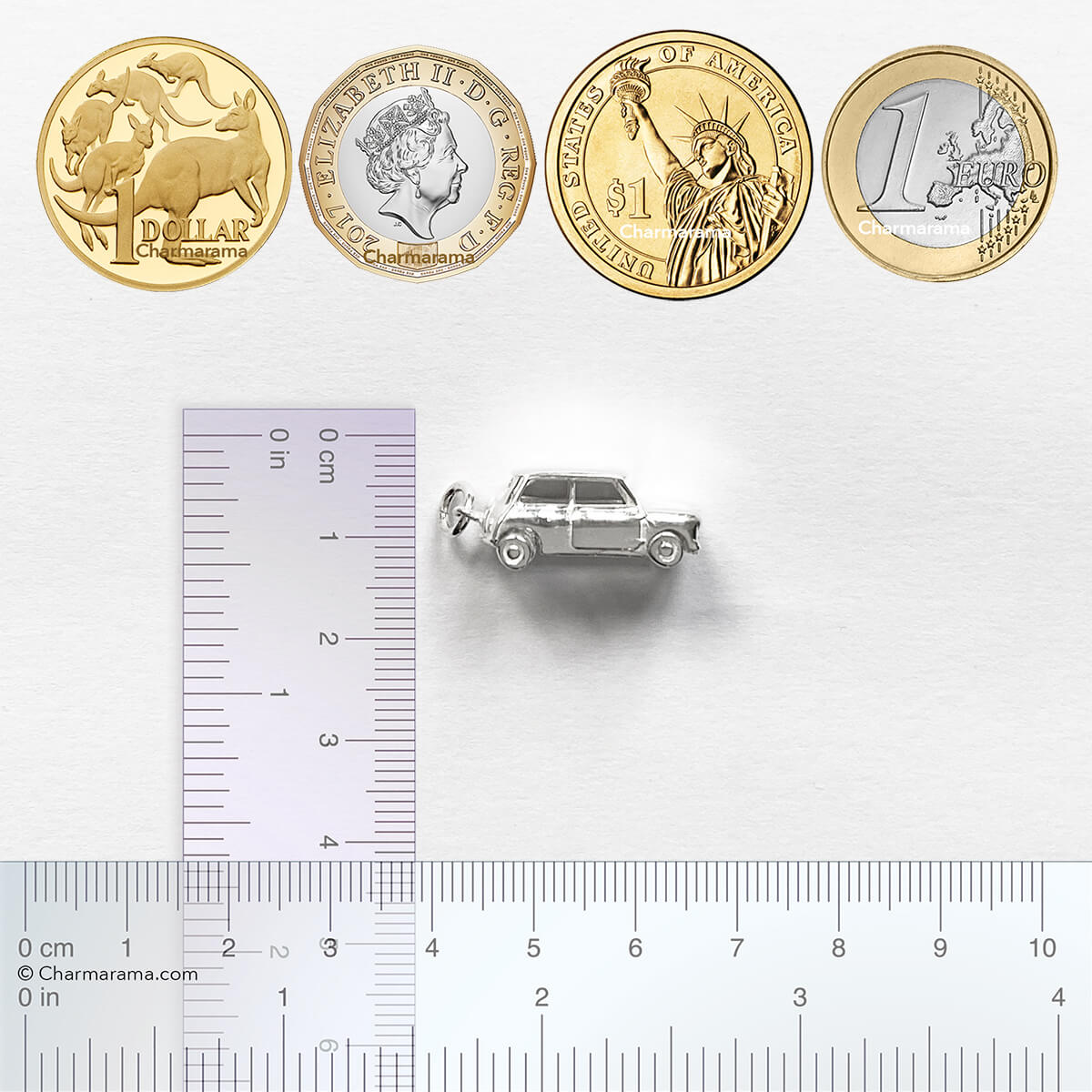 mini car charm — moving wheels