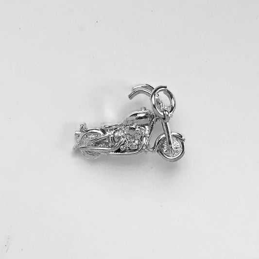 Motorbike Charm Sterling Silver Pendant
