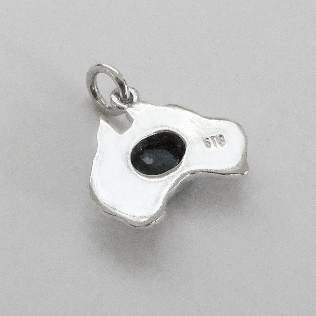 Australia map charm opal sterling silver or gold pendant