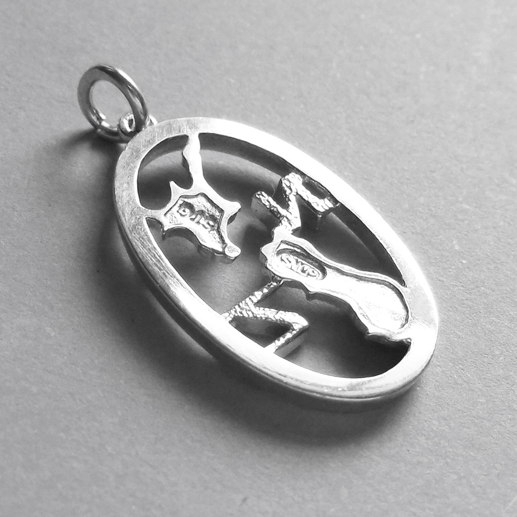 New Zealand Map Charm Sterling Silver NZ Pendant