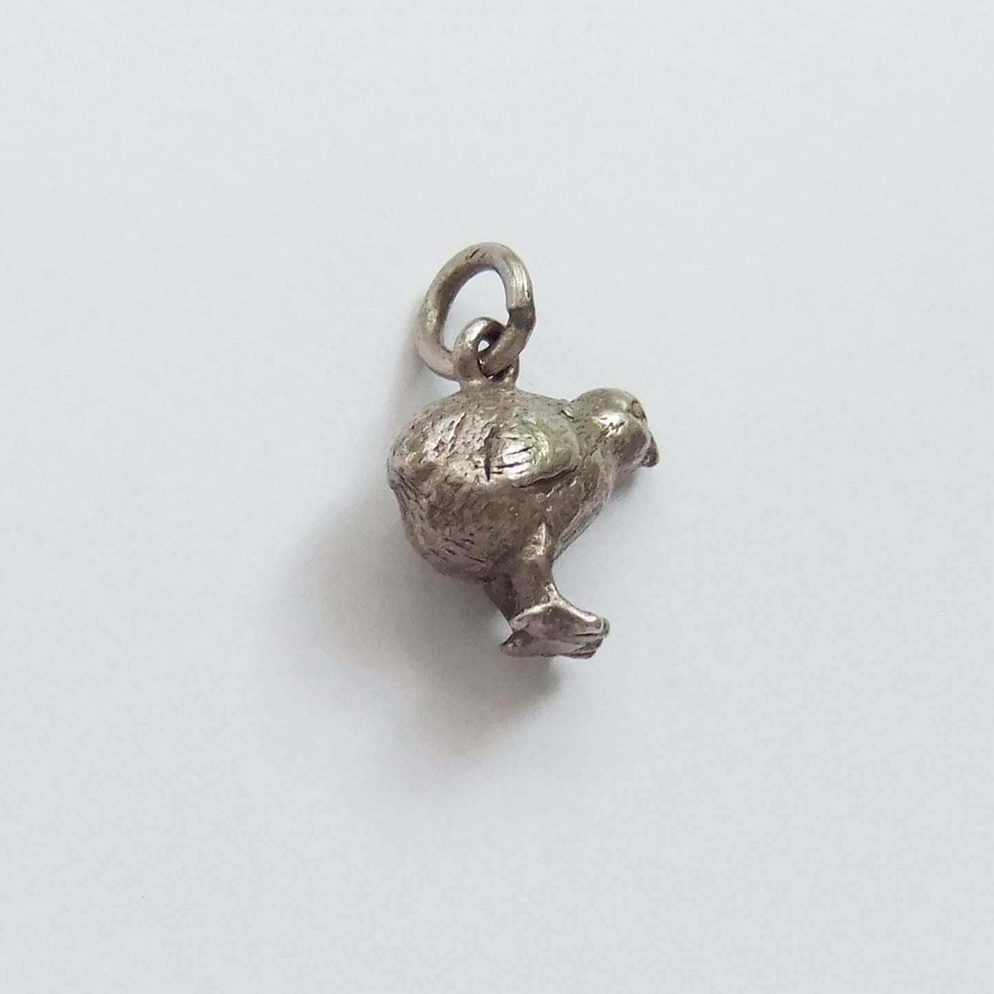 Vintage silver baby chicken charm