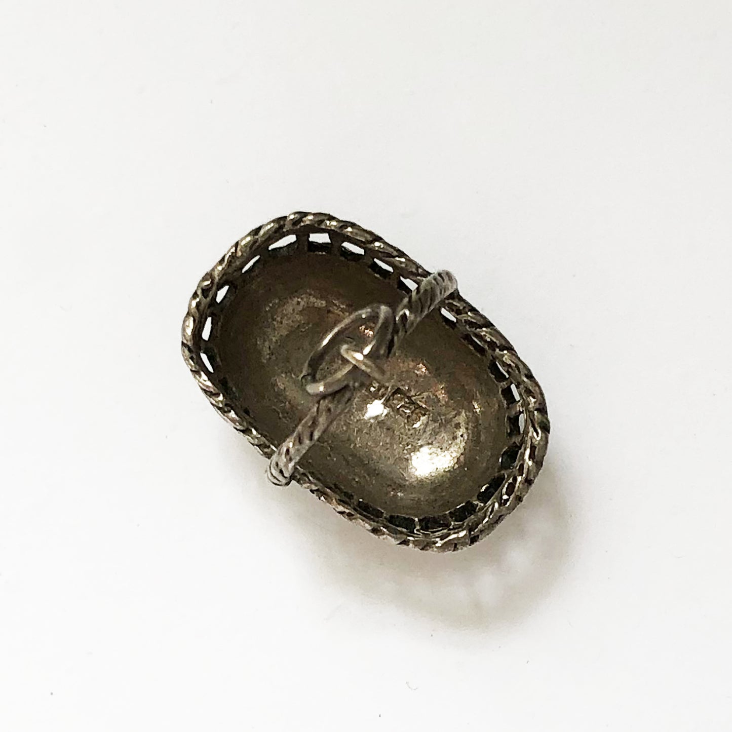 Vintage basket charm by REU sterling silver