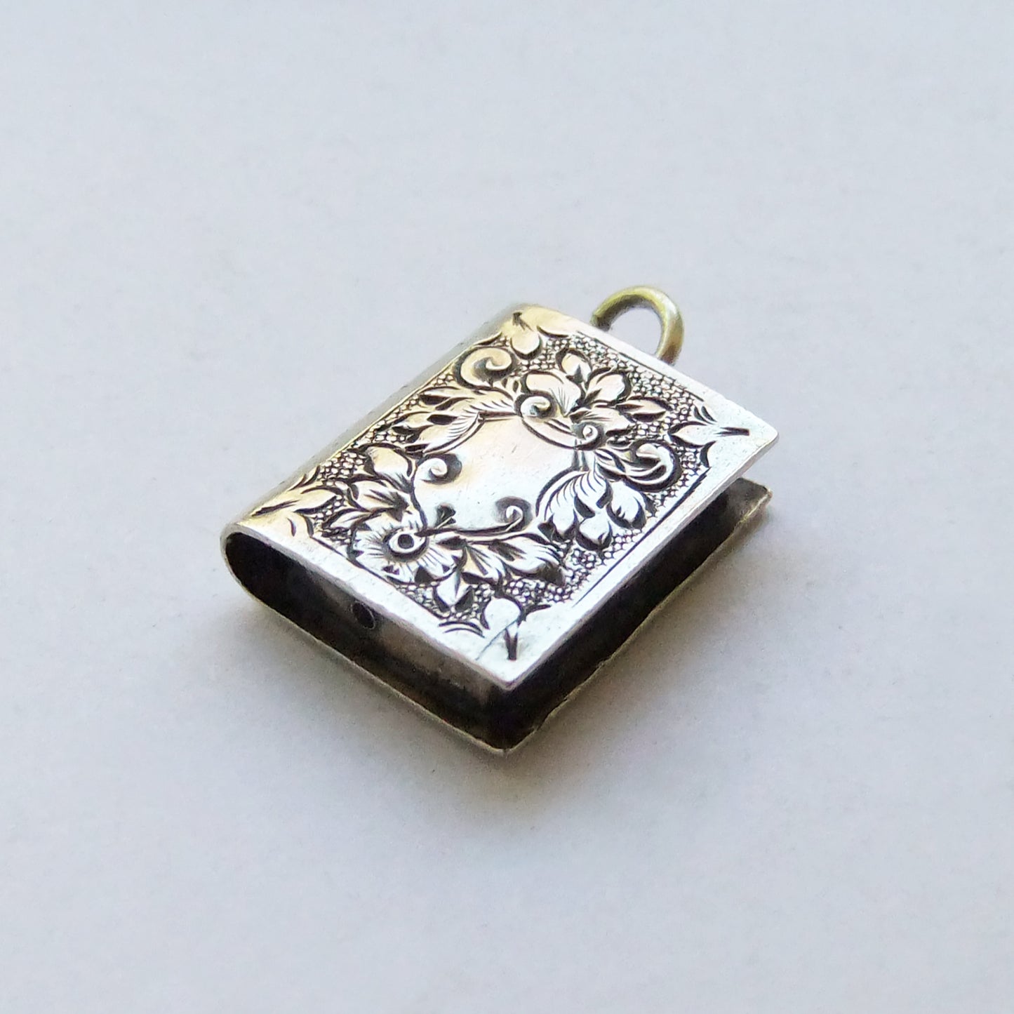 Antique Book Charm Silver Victorian with Birmingham hallmarks