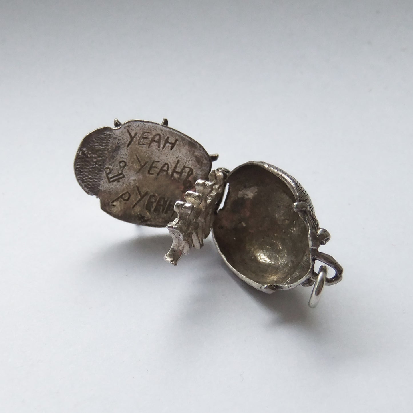 Beetle Charm Vintage Silver Beatles Opens to Fab Four