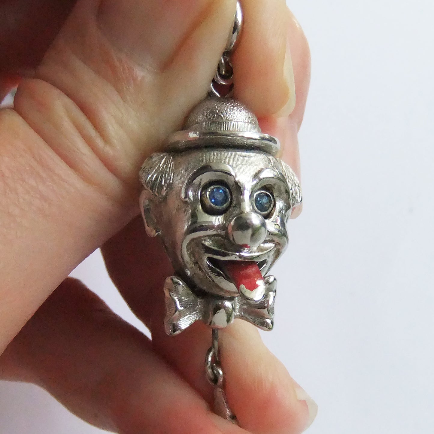 Vintage Monet Clown Head Charm Tongue sticks out