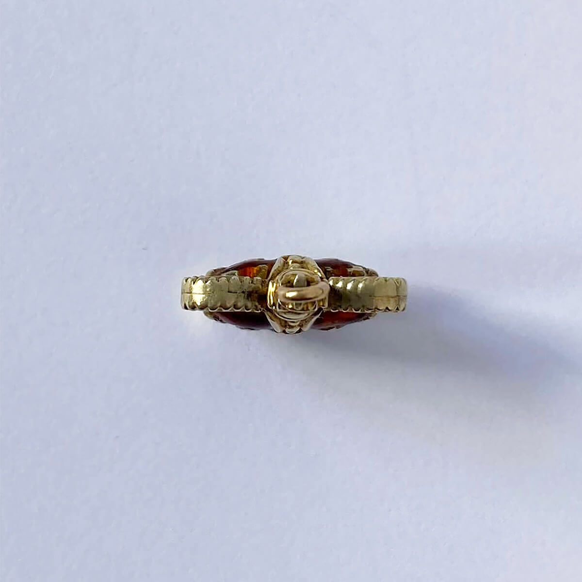 1952 made coronation crown charm in 9 carat gold with enamel