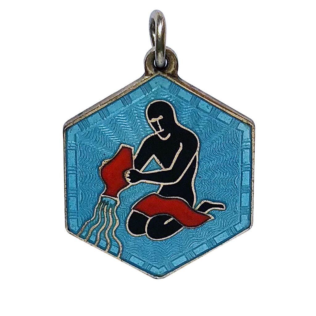 David Andersen Zodiac Charm Aquarius Enamel