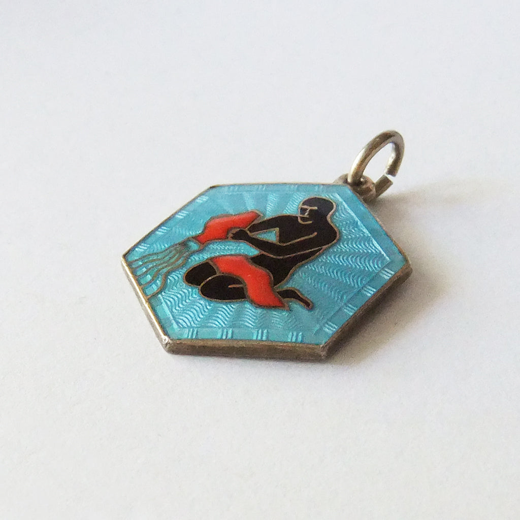 David Andersen Zodiac Charm Aquarius Enamel