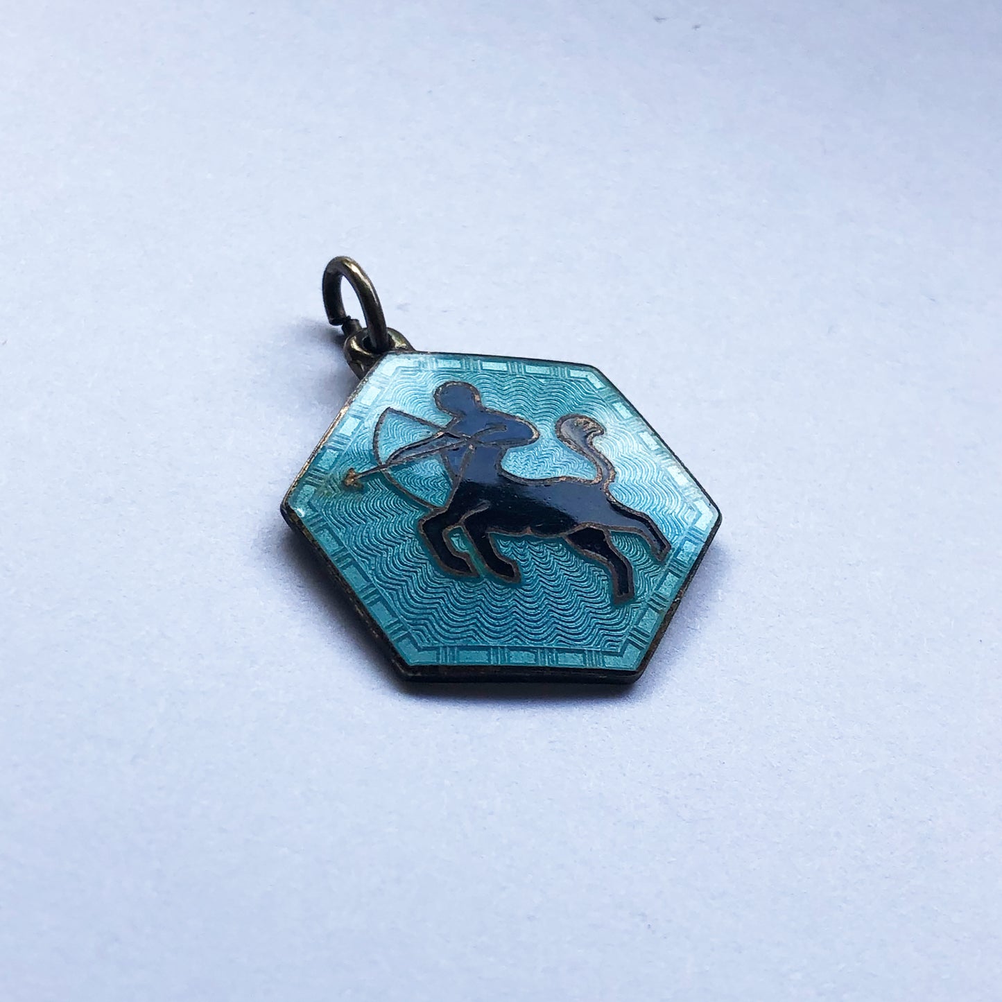 David Andersen Enamel Sagittarius Hexagonal Zodiac Charm