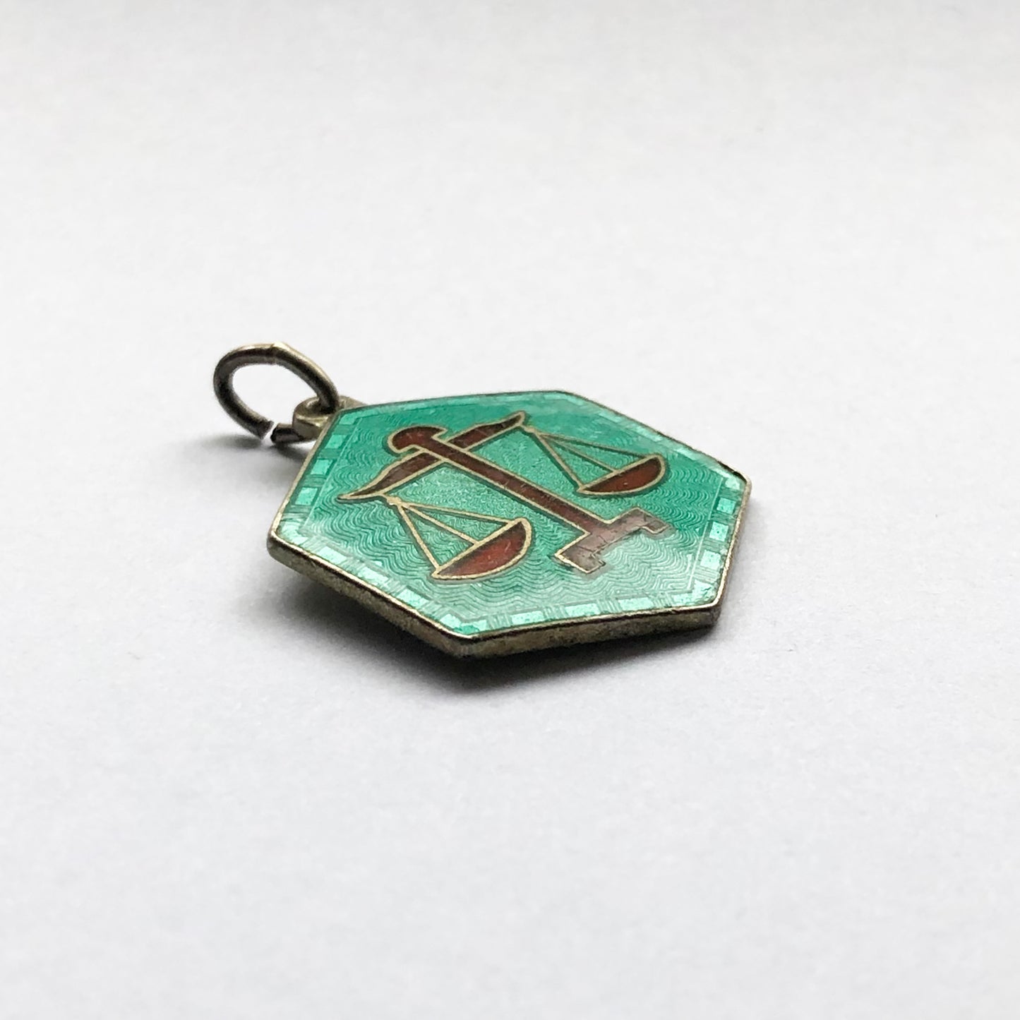 David Andersen Enamel Green Libra Zodiac Charm