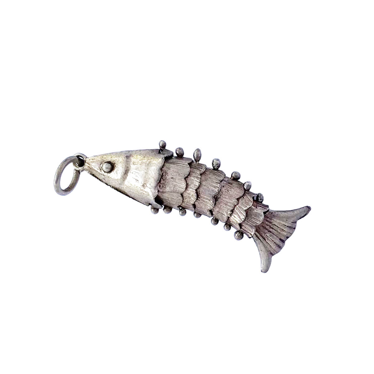 Vintage Articulated Fish Charm  Sterling Silver – Charmarama