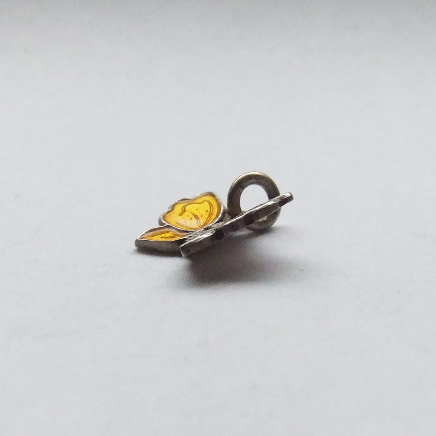 Yellow Butterfly Charm by Meka Denmark Sterling Silver Enamel