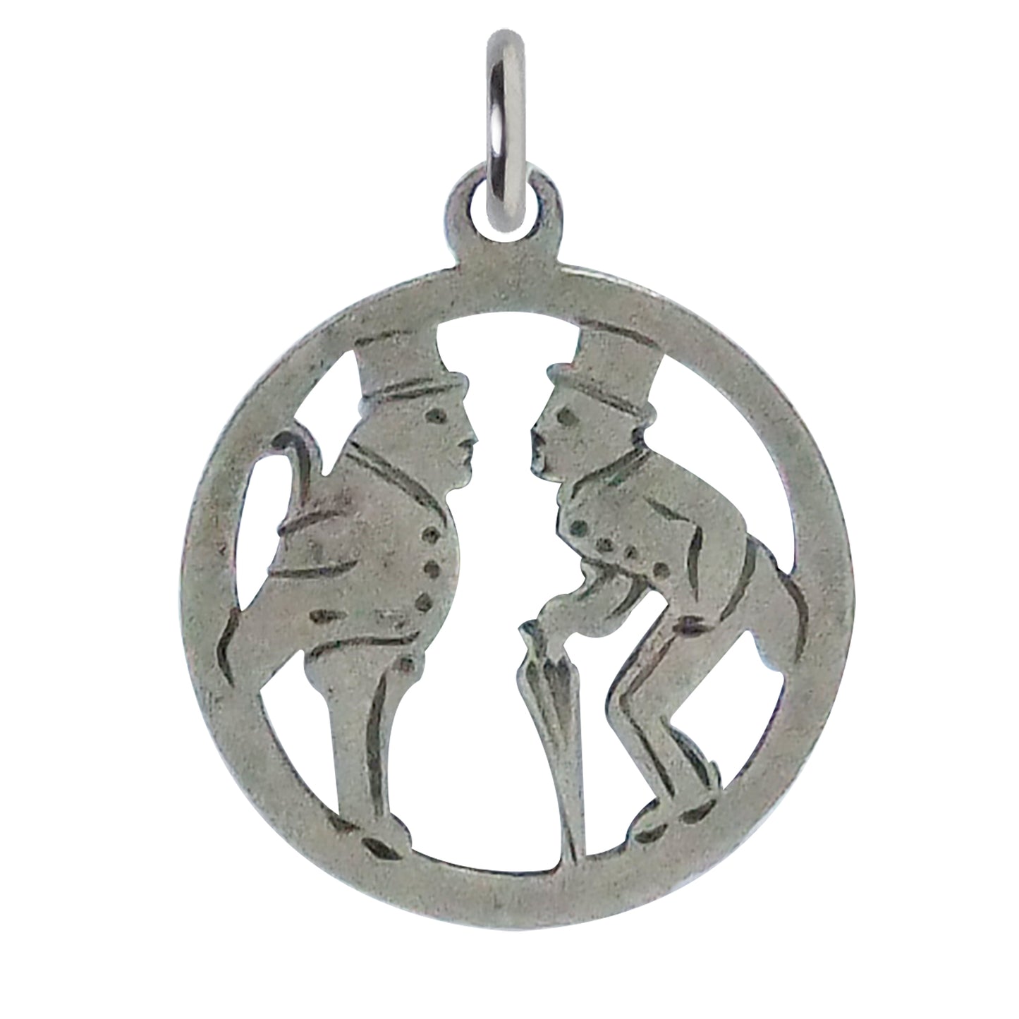 Antique top hat and tails charm sterling silver
