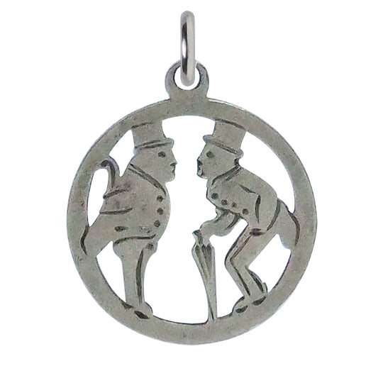 Antique top hat and tails charm sterling silver