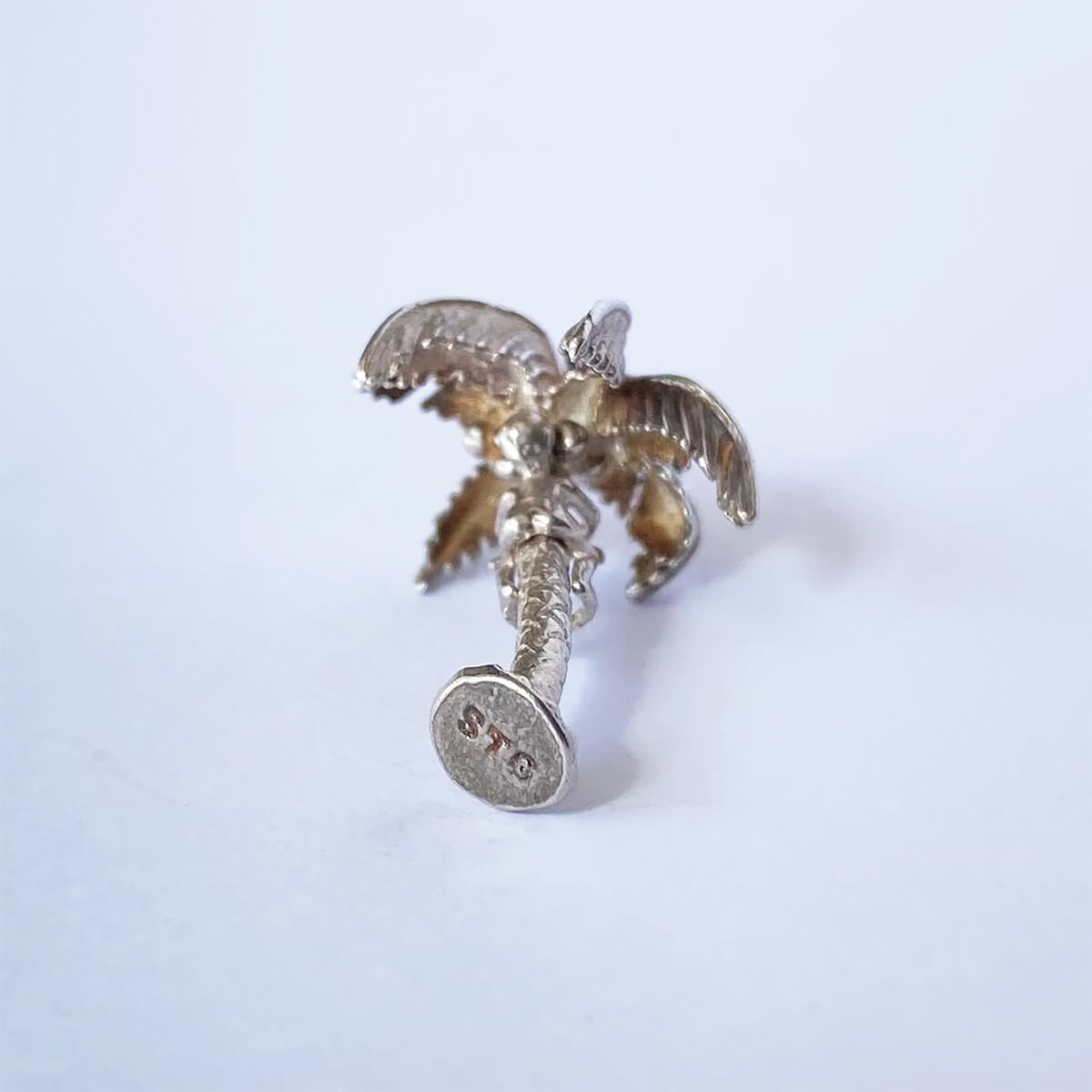 Man Climbing Palm Tree Charm VINTAGE