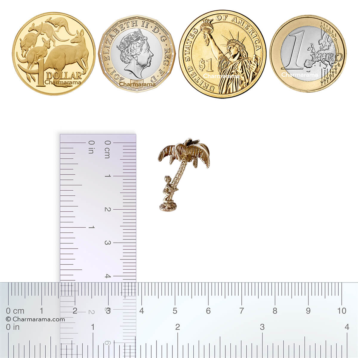 Man Climbing Palm Tree Charm VINTAGE