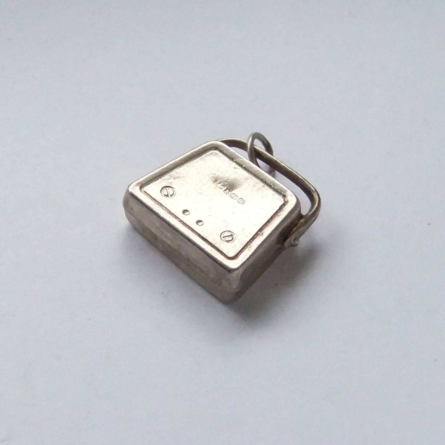 Vintage Radio Charm Sterling Silver Reverse