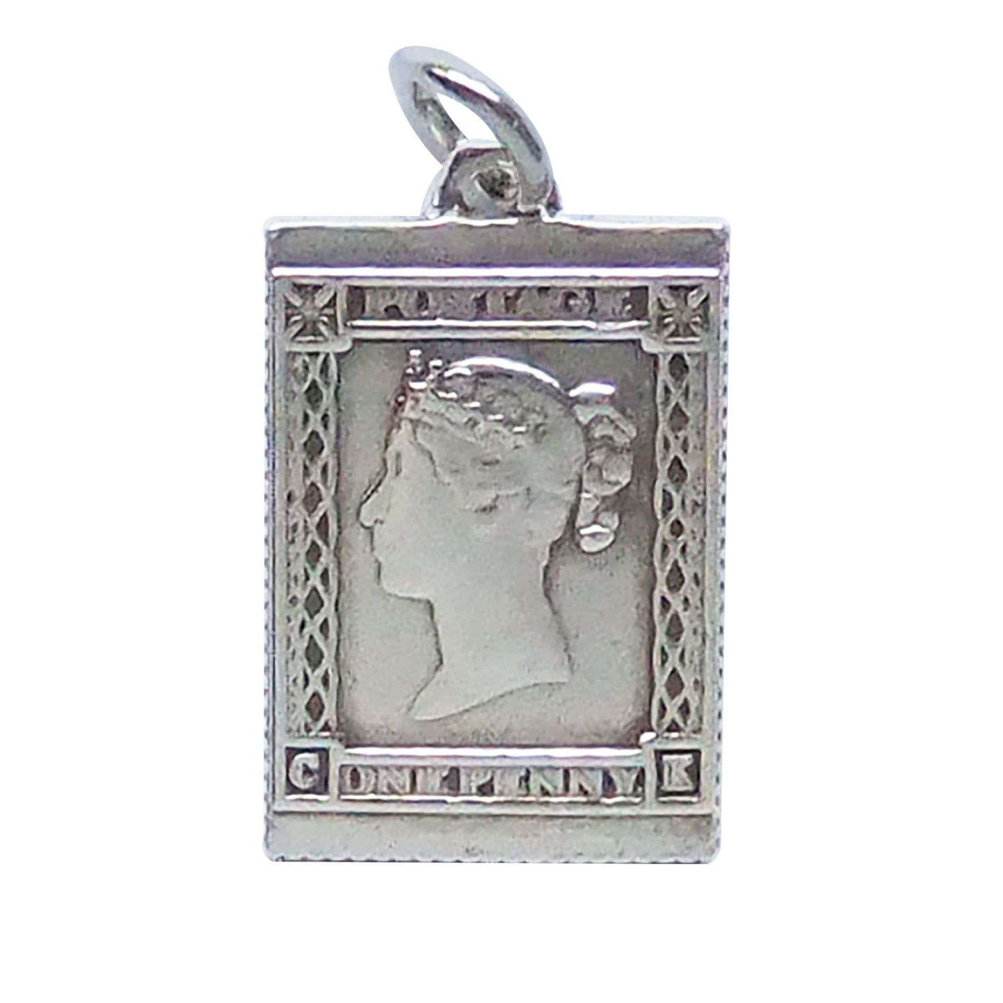 English Silver Postage Stamp Charm Vintage
