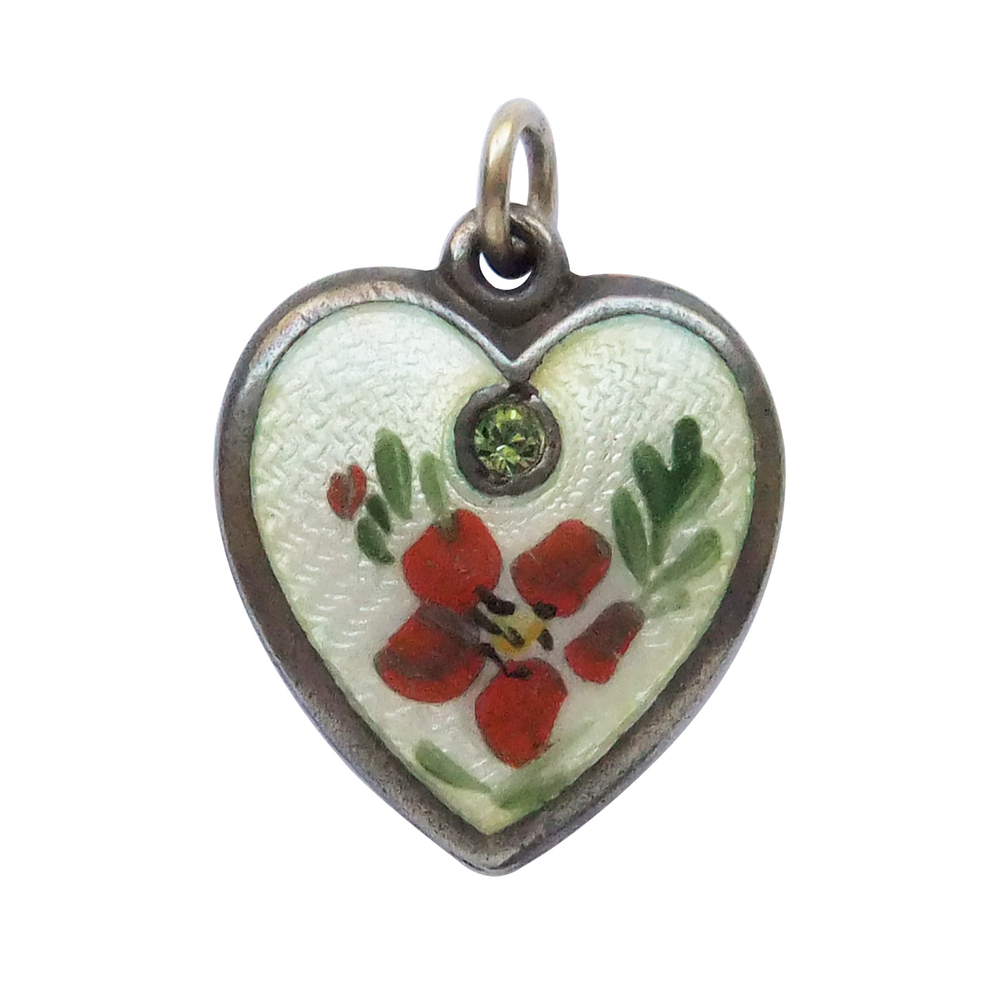 Vintage Walter Lampl Heart Charm  Sterling Silver Enamel – Charmarama