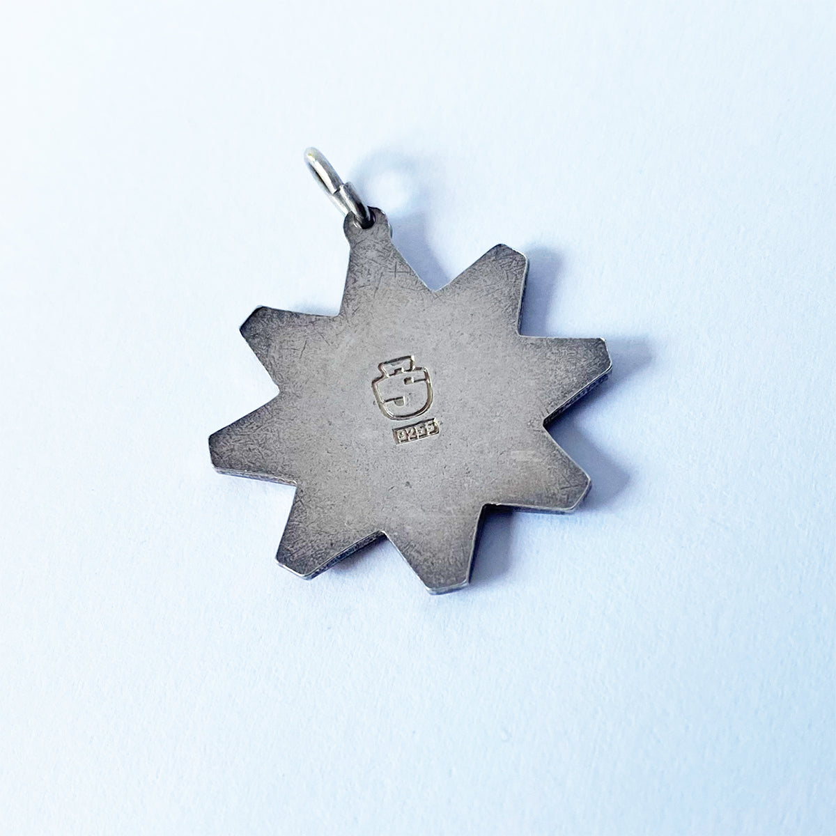Gemini Twins Zodiac Charm Harry Sørby Norway Vintage Sterling Silver and Orange Enamel Norwegian Pendant Charmarama
