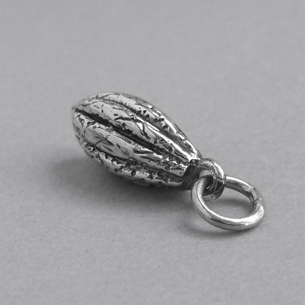 sterling silver cocoa pod charm