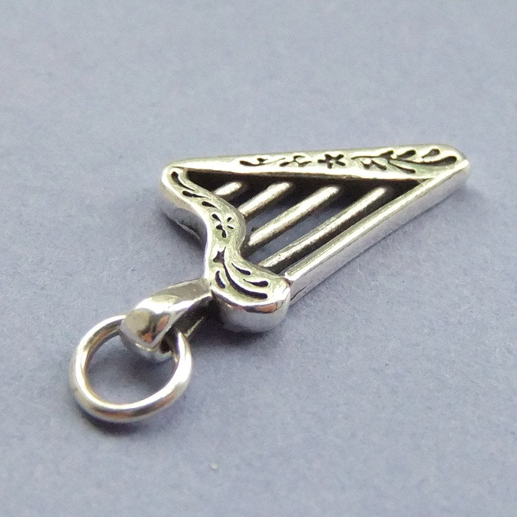 Harp Sterling Silver Charm