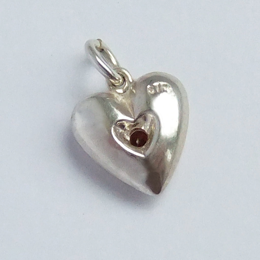 garnet set heart charm