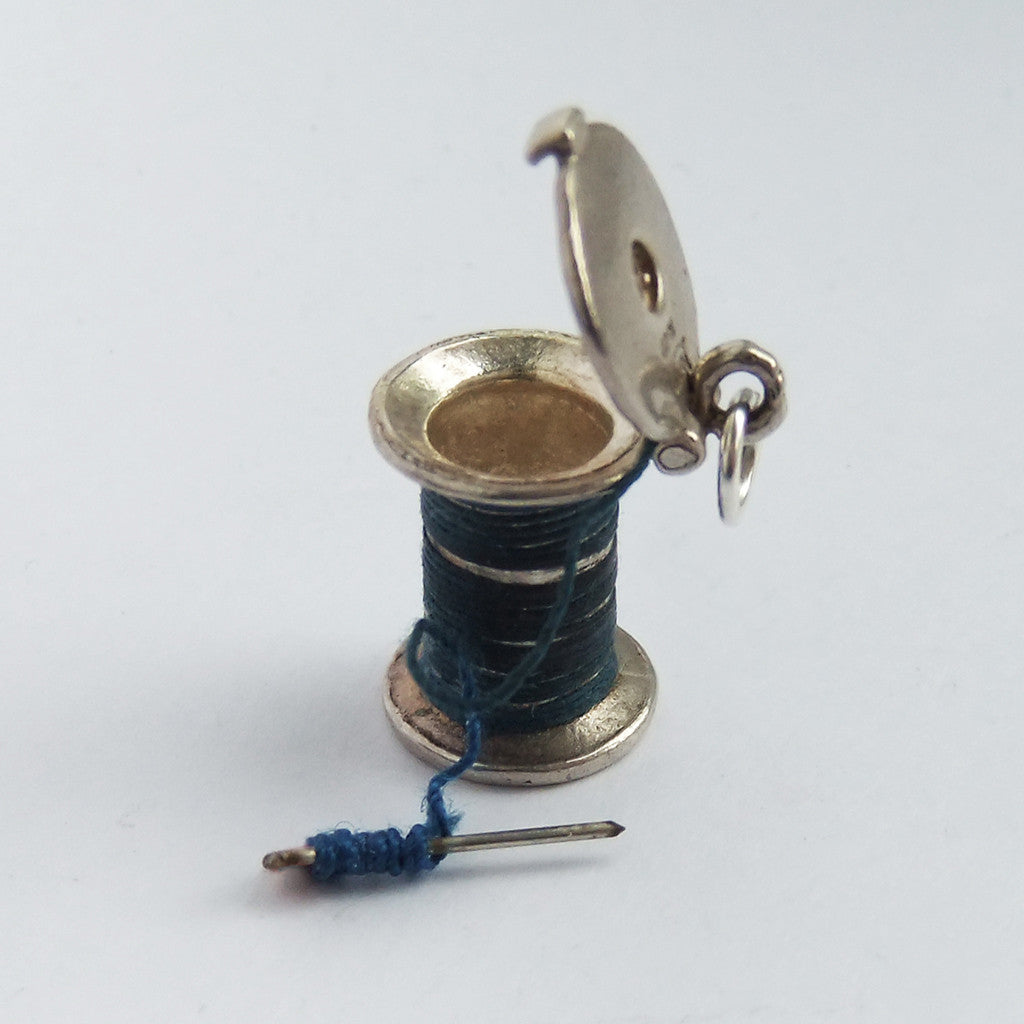 Vintage Nuvo Cotton Reel Charm Sterling Silver