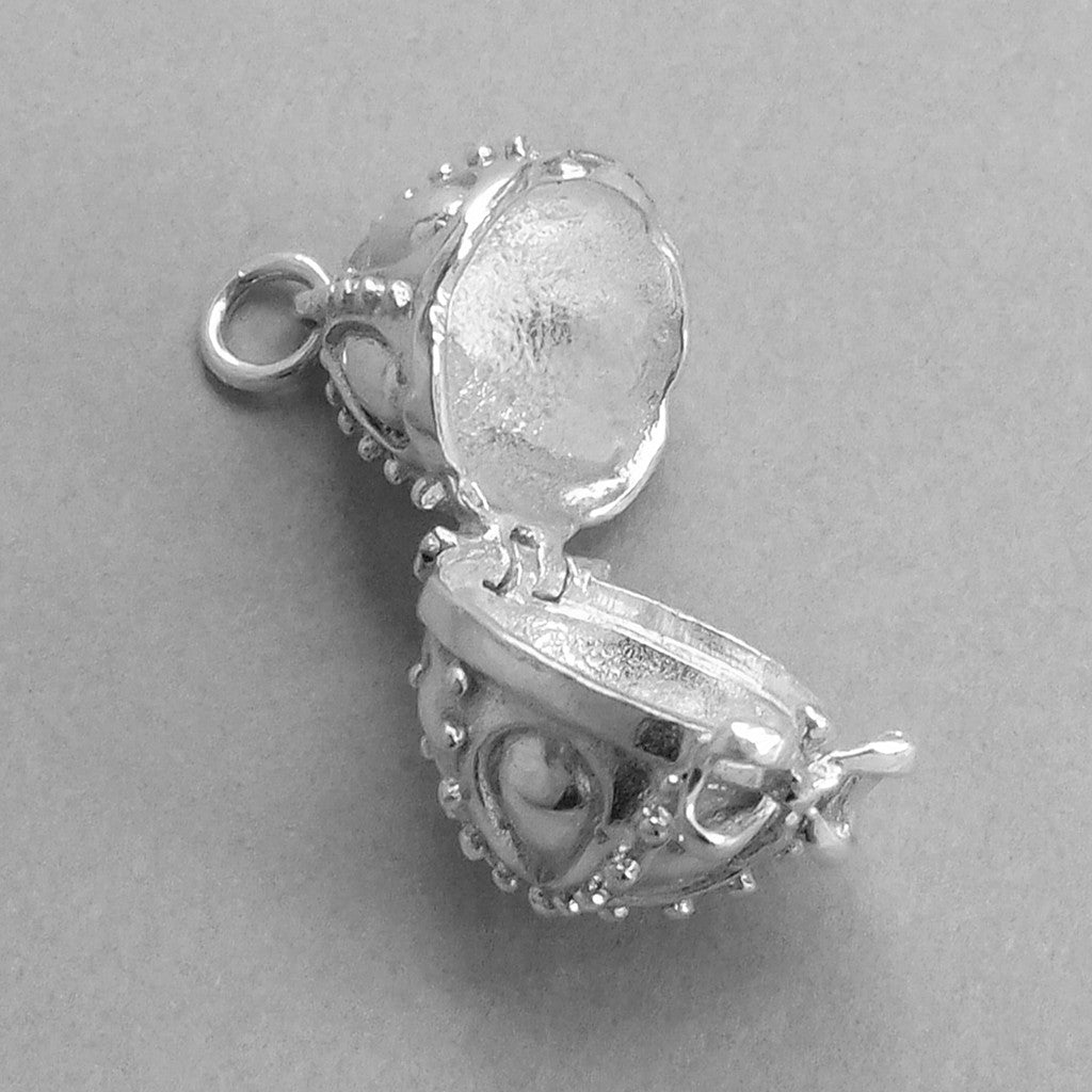 Fancy Beaded Easter Egg Charm Opens