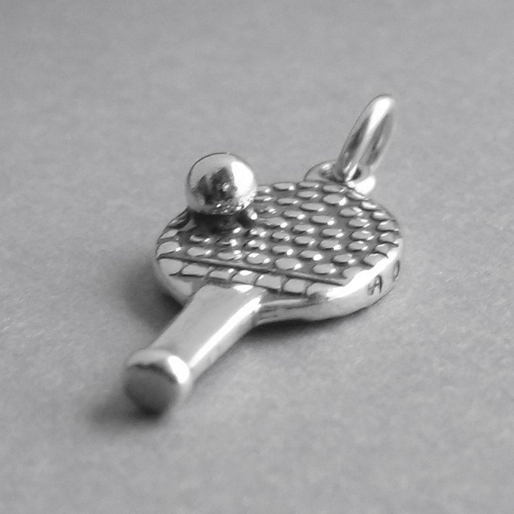 table tennis bat and ball charm