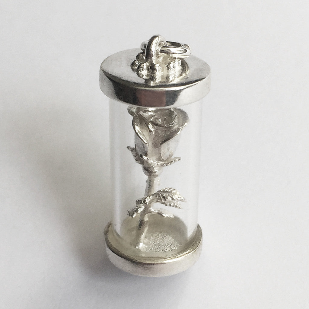rose in tube charm — made to order