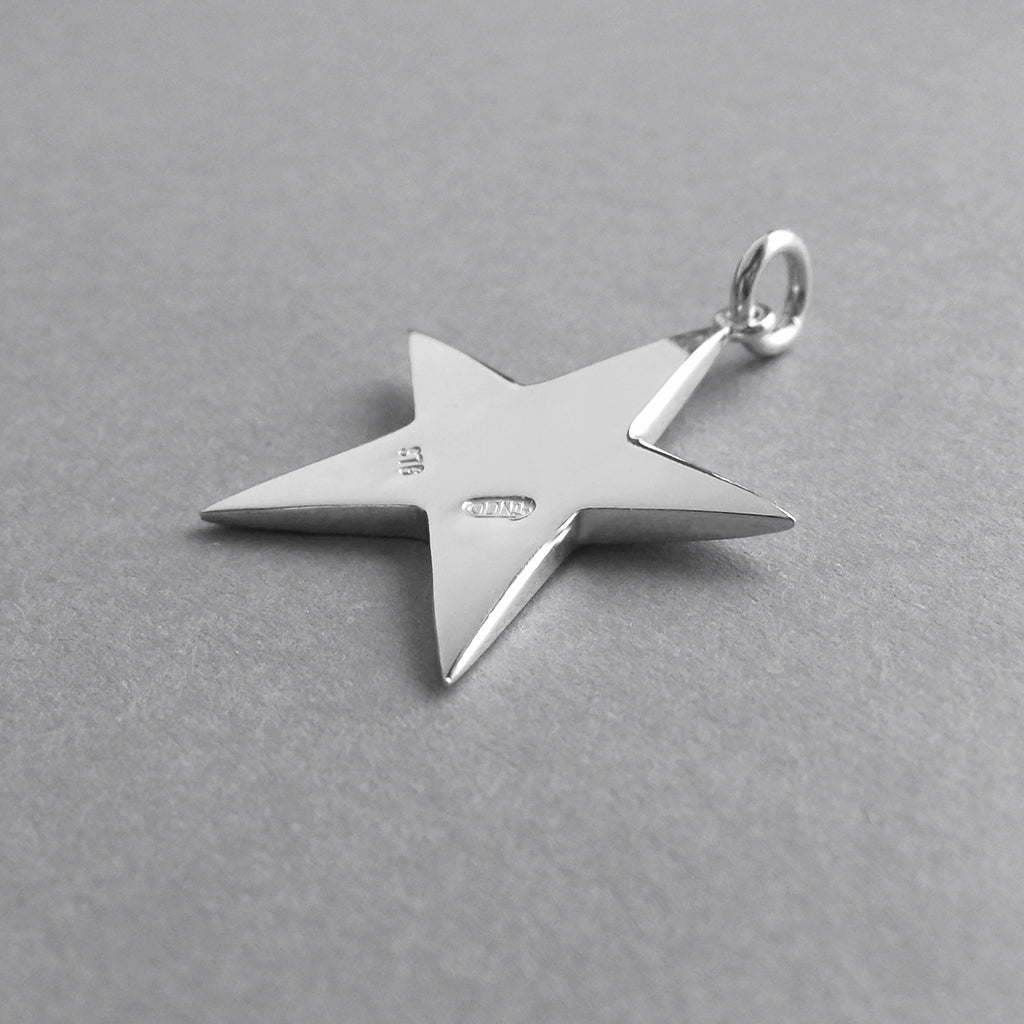 Five Pointed Star Charm Sterling Silver Pendant