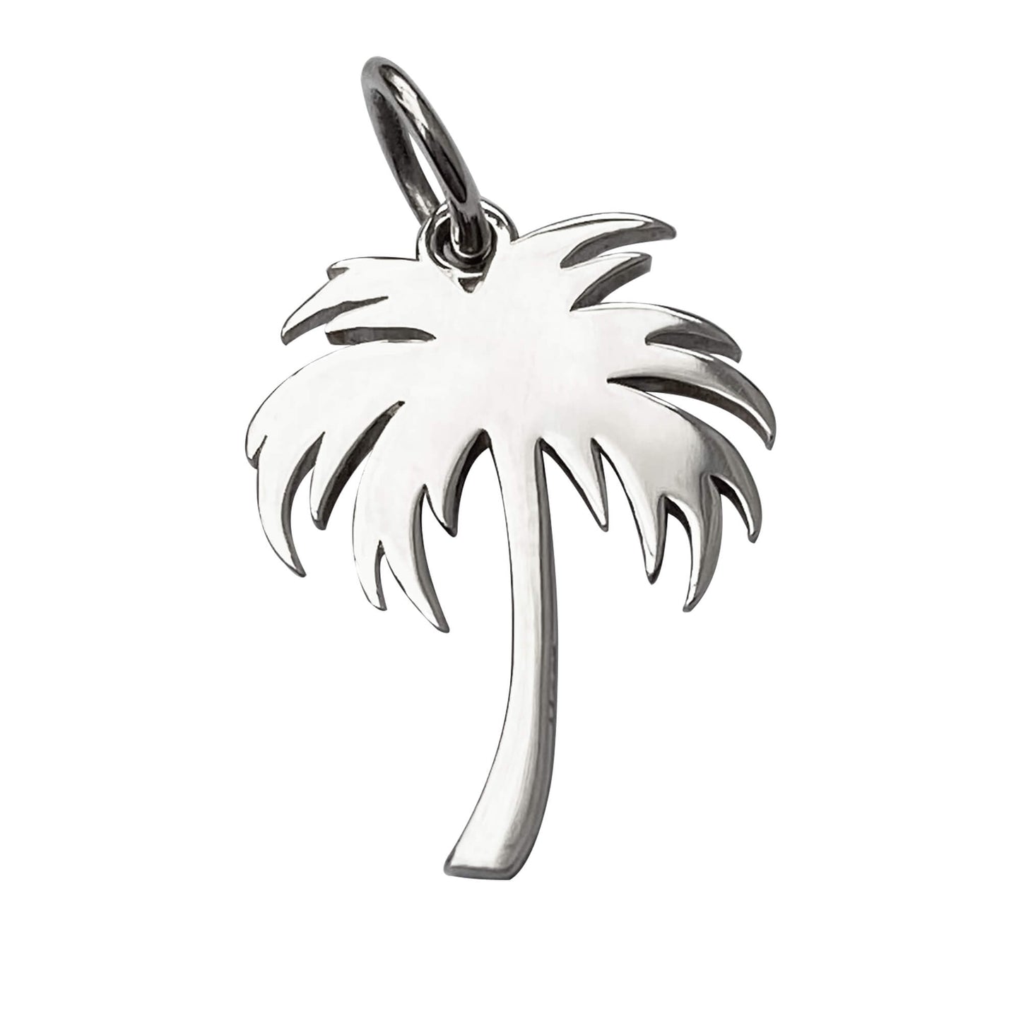 Palm Tree Charm Sterling Silver Tropical Pendant