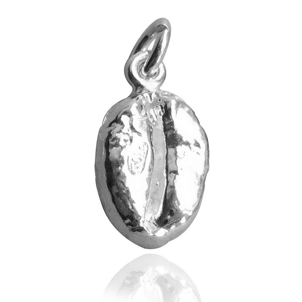 Coffee Bean Charm in Sterling Silver or Gold
