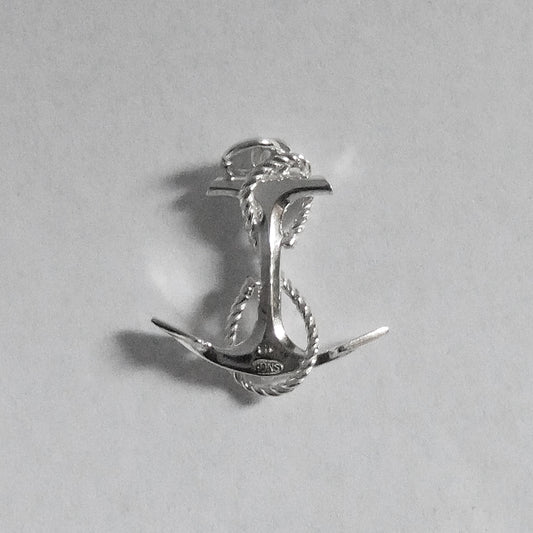 Large sterling silver anchor and rope charm back