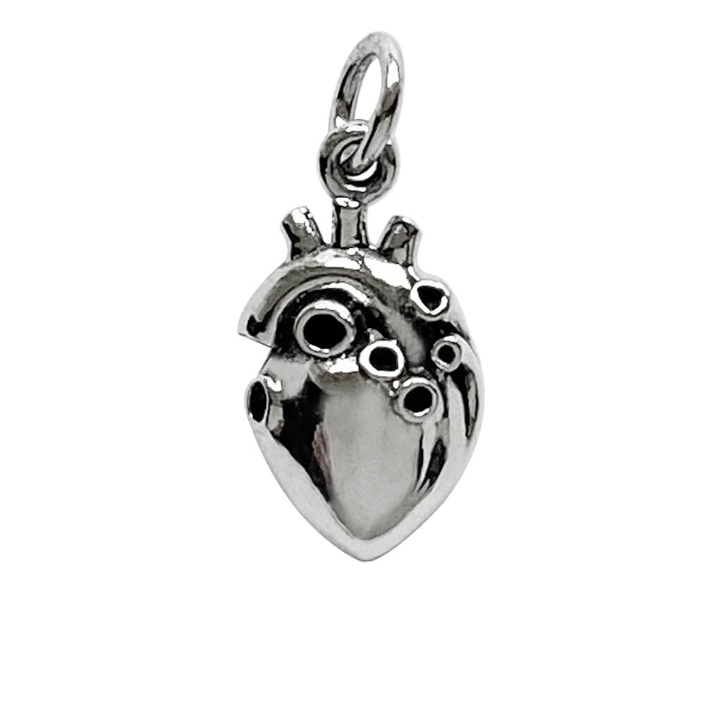 sterling silver anatomical heart charm