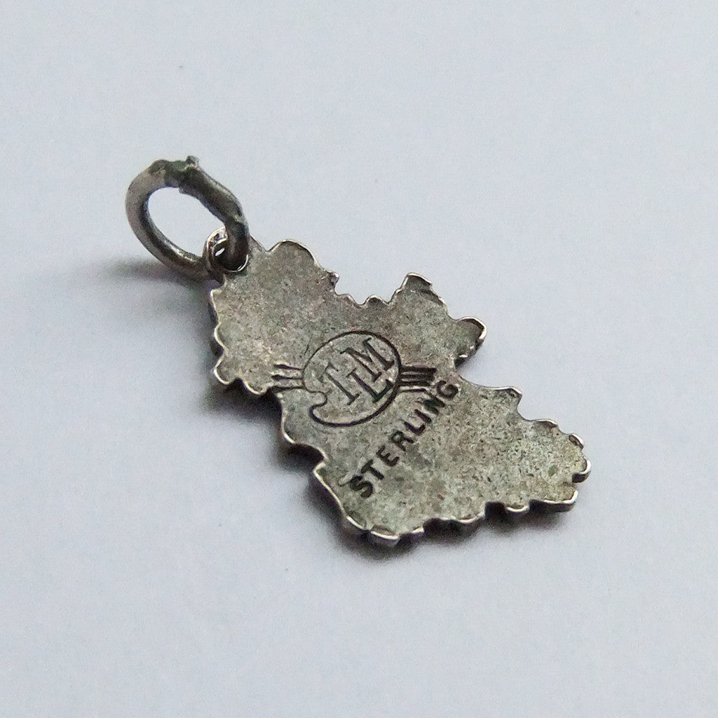 Thomas L Mott Ireland Map Charm Sterling Silver Enamel TLM
