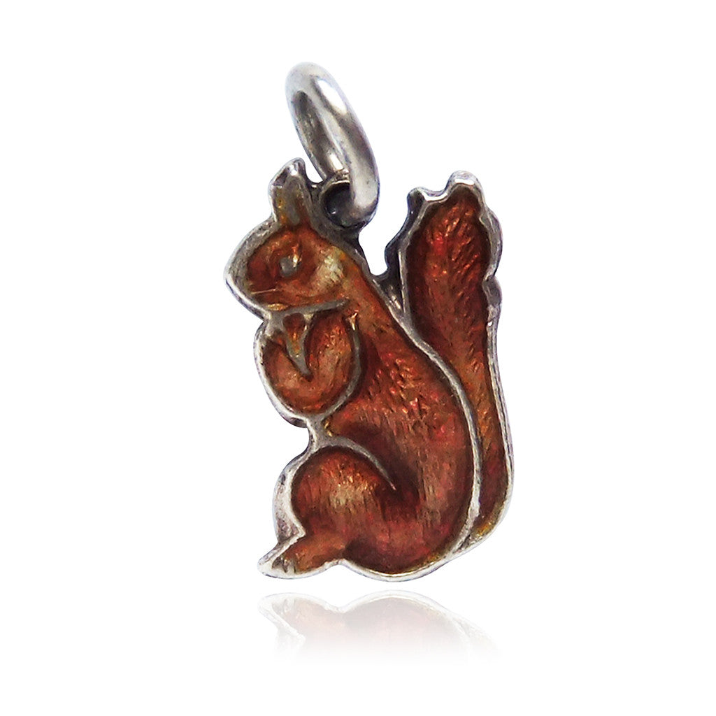 Thomas L Mott Rare Squirrel Charm Sterling Silver Enamel TLM