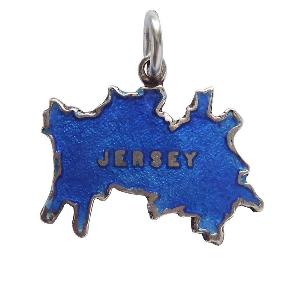 Vintage sterling silver enamel outlets new jersey state travel charm