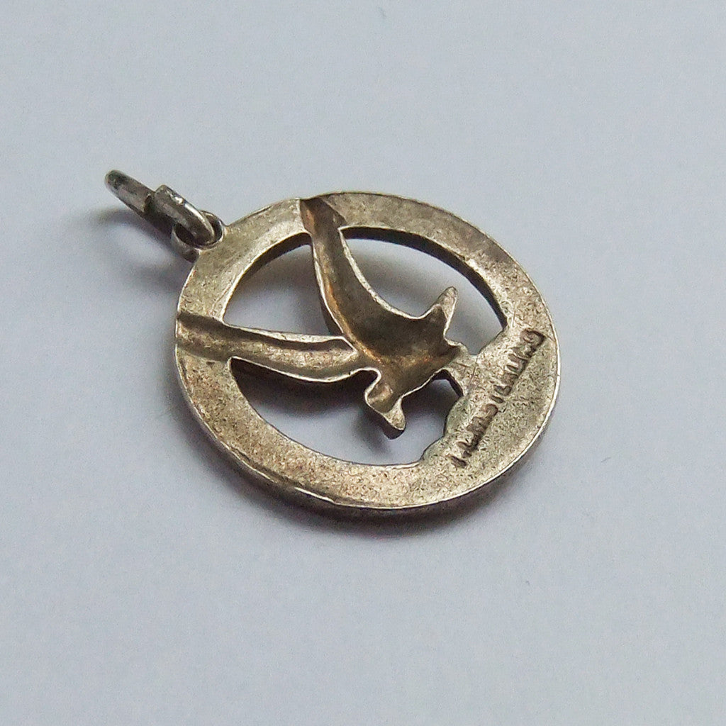 Thomas L Mott Seagull Charm Sterling Silver Enamel TLM