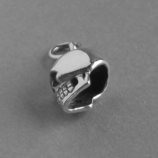 Tiny Sterling Silver Human Skull Charm