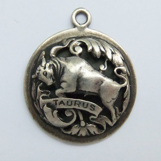 Vintage Peruzzi Taurus Bull Zodiac Pendant Charm